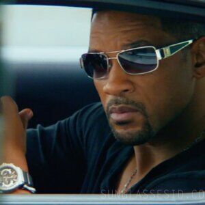 LOREE RODKIN SAMA Sunglasses Model HUNTER in White-Gold Color Worn by Will Smith